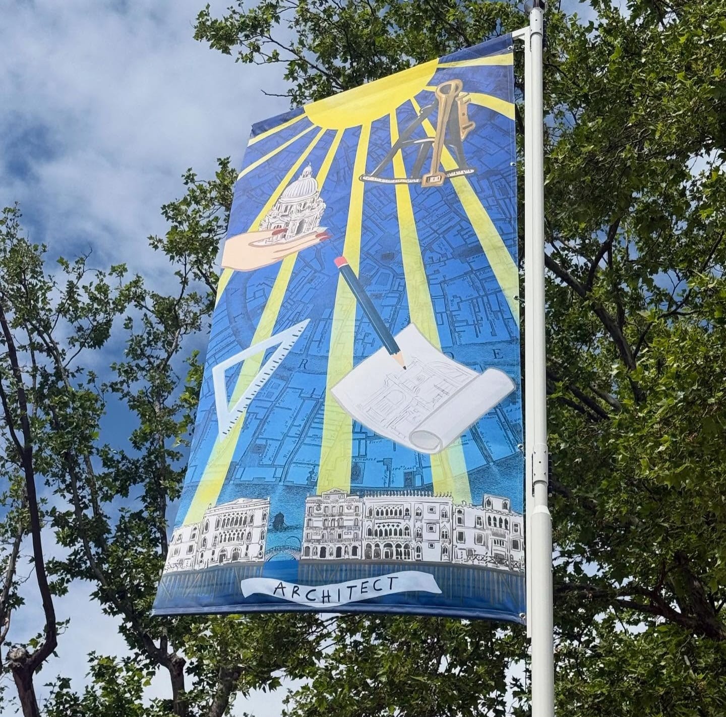 Serenissima flag at the Venice Biennale 2025